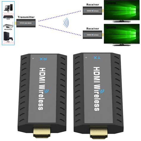 Wireless Hdmi Extender Video Transmitter Receiver Screen Mirroring Pc