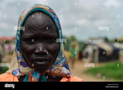 July 13 2017 Juba Jubek South Sudan A Woman Listens As Supermodel Ajah Kiir The South