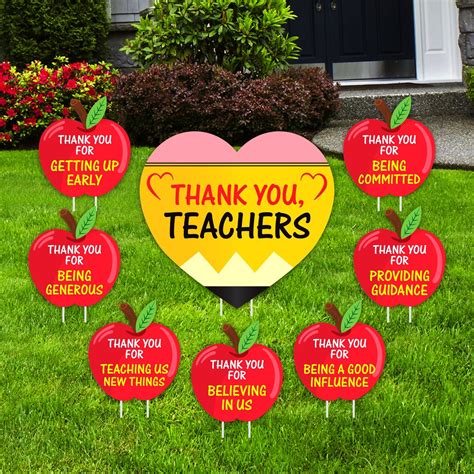 Thank You Teachers Yard Sign Decorations Coroplast Teacher | Etsy