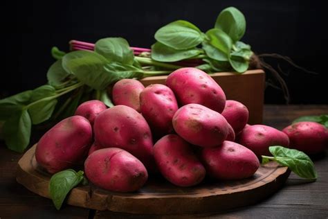 Una Pila De Patatas Rojas Crudas Foto Premium