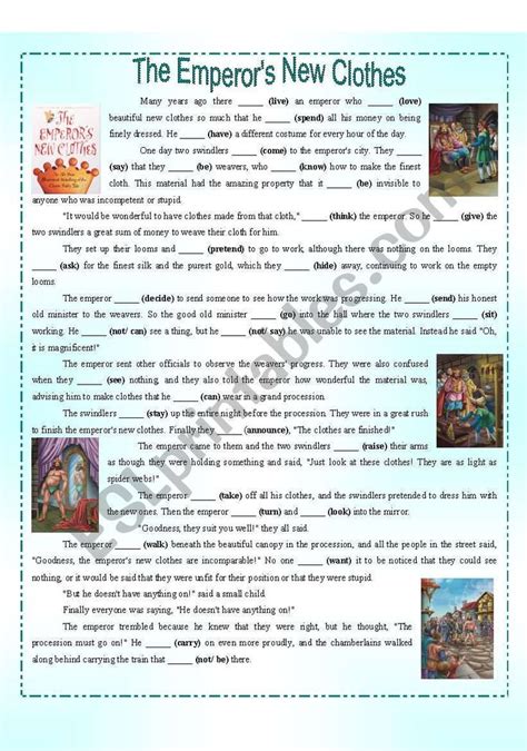 The Emperor´s New Clothes Past Simple Esl Worksheet By Paula Esl Reading Comprehension