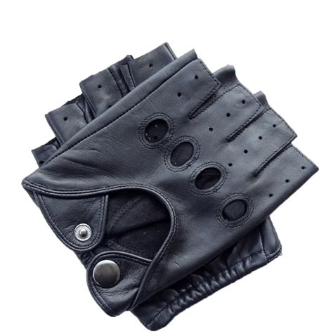 Hot Selling Fingerless Leather Driving Gloves Men Custom Pure Leather