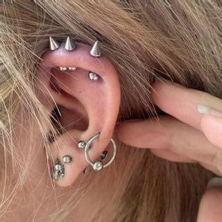 Cone And Ball Barbell Vertical Hidden Helix Ear Cartilage Pixie