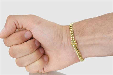 6mm 14k Gold Semi Solid Miami Cuban Bracelet Uverly