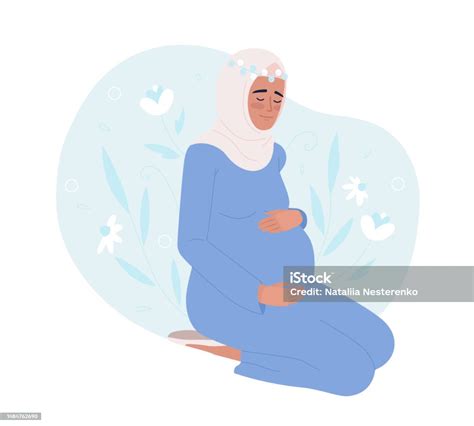 Feeling Happy During Pregnancy 2d Vector Isolated Spot Illustration