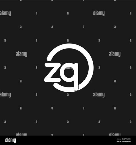 Initials Zq Logo Monogram With Simple Circles Lines Vector Graphic