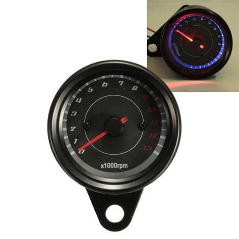 13000 Rpm Motorcycle Red Blue Led Tachometer Speedometer Gauge