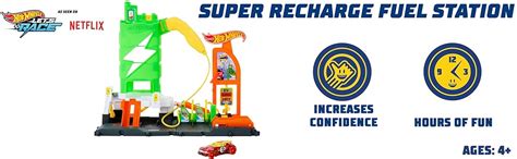 Amazon Hot Wheels City Track Set Super Recharge Fuel Station Playset With EV Chargers 1