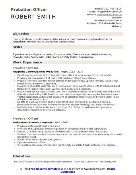 10 Probation Officer Resume Samples And Templates For 2025