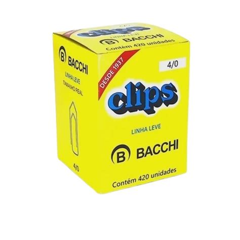 Clips Bacchi Galvanizado N4 0 Linha Leve C 420 Unidades Papelaria