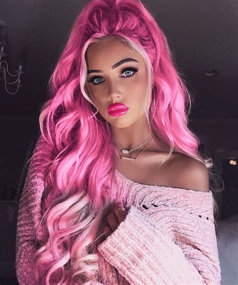 Pin By Sidney White On Beauty Of Lady S Long Pink Hair Pink Hair Dye