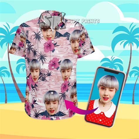 Custom Hawaiian Shirt With Face Tropical Shirts For Women