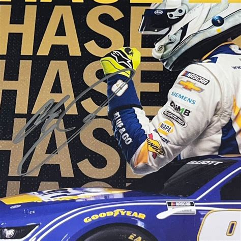 Chase Elliott Napa 9 Hms Chevy 2024 Signed 8x10 Nascar Hero Card Photo