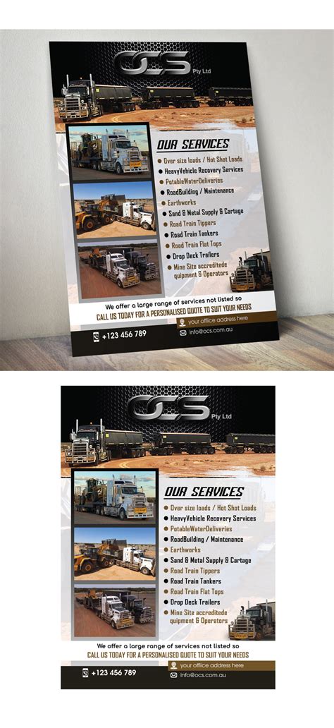 Bold Modern Transport And Earthmoving Flyer Design For A Company By Graphic Ghy Design 31218180