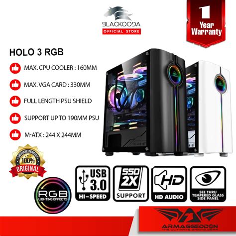 Armaggeddon Tron Holo Matx Pc Rgb Gaming Case Shopee Malaysia