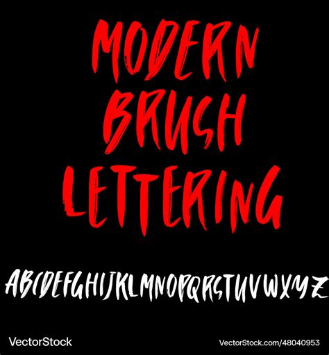 Hand Drawn Dry Brush Font Royalty Free Vector Image