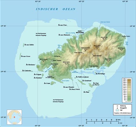 Rodrigues Island Topographic Map De - MapSof.net