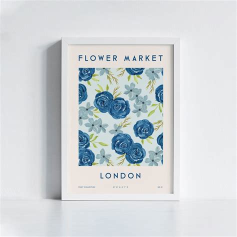 Flower Market Poster London Flower Poster Printable Modern Art