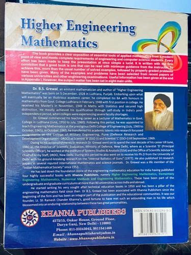 Higher Engineering Mathematics 44th Ed Book By Bsgrewal Khanna