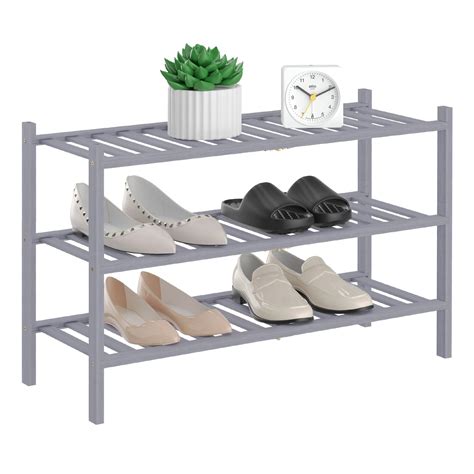 Rongjia Tier Natural Bamboo Shoe Rack Stackable Storage Shelf With