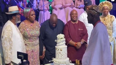 Davido S Uncle Gov Ademola Adeleke Dele Momodu 30th Wedding