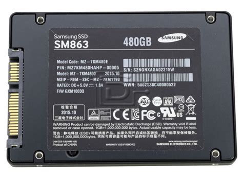 Samsung Sm863 Mz 7km4800 Mz 7km480e Mz7km480hahp 00005 480gb 25 6gbps Emlc Mu Sata Sed Ssd