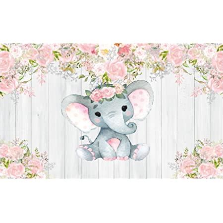 Amazon Sensfun Purple Floral Elephant Baby Shower Backdrop Girl