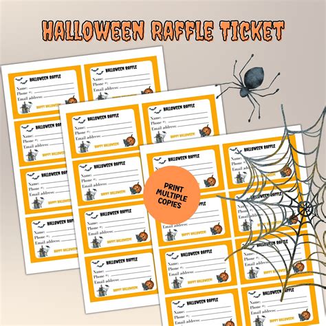 Halloween Raffle Ticket Printable Raffle Ticket Halloween Party Raffle Tickets Instant