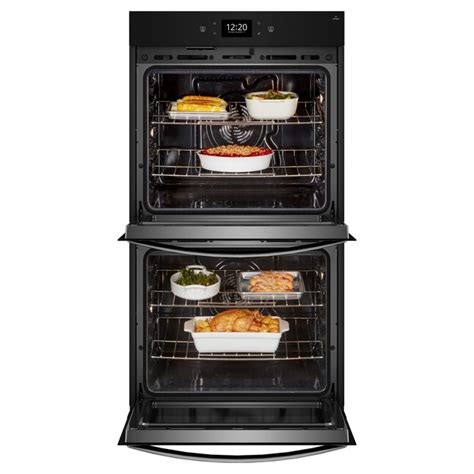 Whirlpool 30 In Smart Double Electric Wall Oven With Air Fry Multi Fan And Self Cleaning