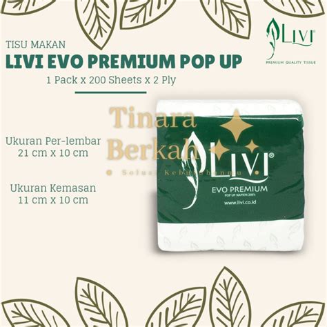 Jual Tissue LIVI Evo Premium Pop Up Napkin 200 Sheet Tisu Makan Tissu