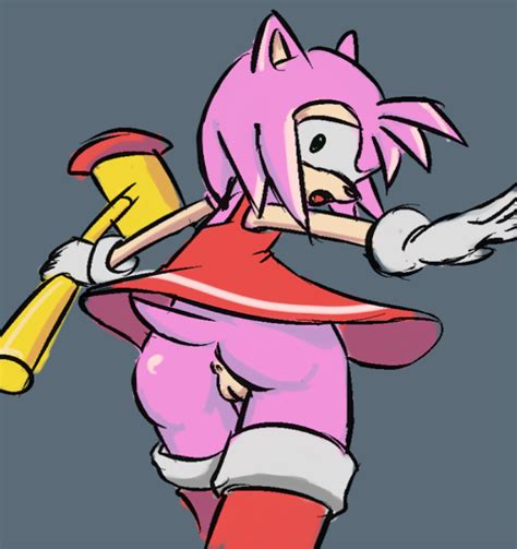 Rule 34 Amy Rose Anus Ass Beige Skin Color Female Female Only Fur Furry Hammer Hedgehog Piko