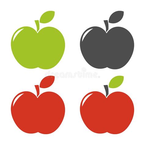 Set Of Apples Stock Vector Illustration Of Simple Healthy 78937366