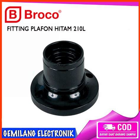 Jual BROCO Fitting Plafon Bulat Hitam 210L Fitting Lampu Broco