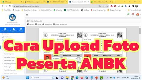 Cara Upload Foto Peserta Pengaturan Proktor Dan Sesi Anbk Youtube