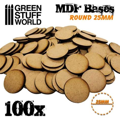 Mdf Bases Round 25 Mm Pack X100 The Loot Room