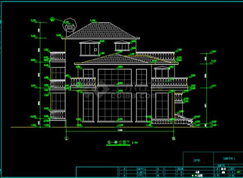 某市区独栋别墅建筑设计cad图纸独栋别墅土木在线