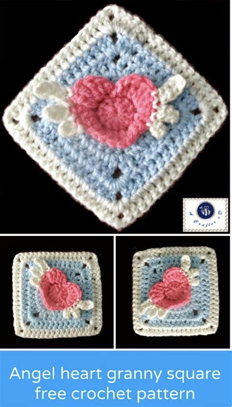 Crochet Angel Heart Granny Square Free Crochet Pattern — Craftorator