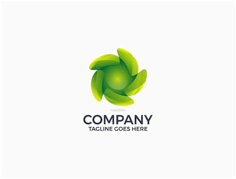 Plantilla de diseño de logotipo geométrico hoja círculo verde eco