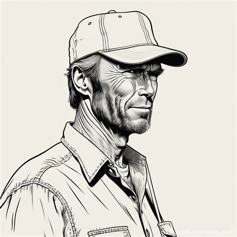 Vintage Clint Eastwood Style Man In Deep Cap Thumbs Up Stable