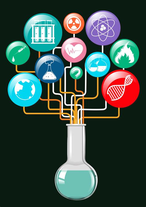 Science Symbols And Glass Container Vector Art At Vecteezy