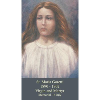 Prayer Cards, Holy Cards : Saint Maria Goretti Prayer Card ...