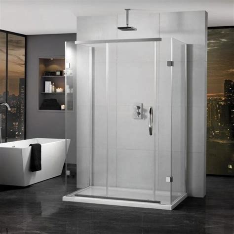 Aquadart 1400 X 900mm Inline 3 Sided Sliding Shower Door And 2 Side