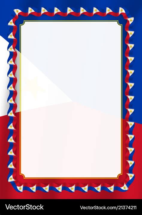 Frame and border of ribbon with philippines flag Vector Image