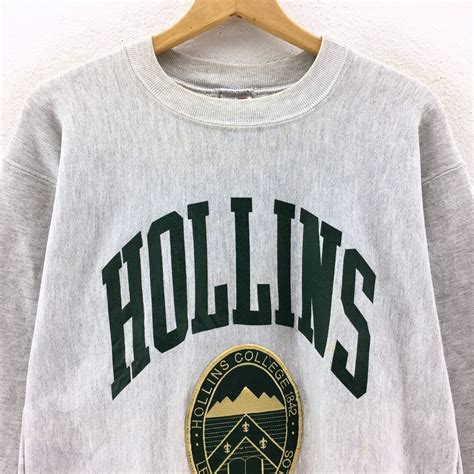 Vintage 90s Hollins College Sweatshirt Big Logo Spellout Etsy