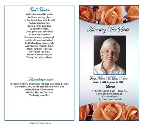 Elegant Memorials Funeral Program Templates