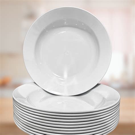 Jual 1 LUSIN PIRING MAKAN 9 PUTIH HIJAU MELAMIN SEMI MELAMINE Shopee