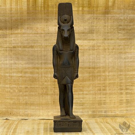 Rare Stone Statue Of God Montu Egyptian God Of War With Bull Head Lord