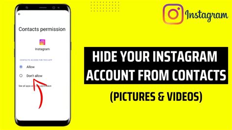 How To Hide Your Instagram Account From Contacts Youtube