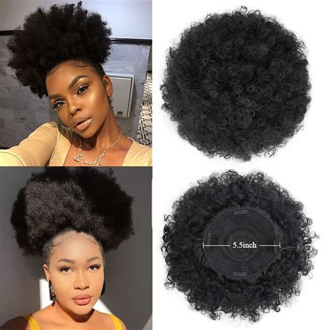 Amazon Yinmei Baibian Large Afro Puff Drawstring Ponytail Kinky