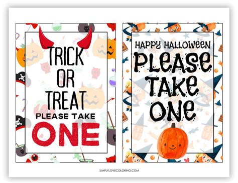 56 'Please Take One' Halloween Sign Printables (Free PDF Download ...